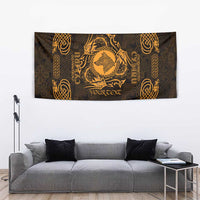 Personalized Merionethshire Meirionnydd Tapestry Gold Wolf Celtic-inspired - Wonder Print Shop