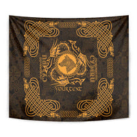 Personalized Merionethshire Meirionnydd Tapestry Gold Wolf Celtic-inspired - Wonder Print Shop