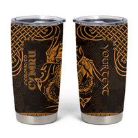Personalized Merionethshire Meirionnydd Tumbler Cup Gold Wolf Celtic-inspired - Wonder Print Shop