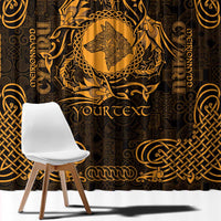 Personalized Merionethshire Meirionnydd Window Curtain Gold Wolf Celtic-inspired - Wonder Print Shop
