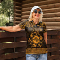 Personalized Merionethshire Meirionnydd Women Polo Shirt Gold Wolf Celtic-inspired - Wonder Print Shop