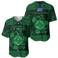 Personalized Merionethshire Meirionnydd Baseball Jersey Green Wolf Celtic-inspired - Wonder Print Shop