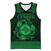 Personalized Merionethshire Meirionnydd Basketball Jersey Green Wolf Celtic-inspired - Wonder Print Shop