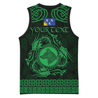 Personalized Merionethshire Meirionnydd Basketball Jersey Green Wolf Celtic-inspired - Wonder Print Shop