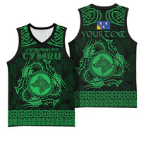 Personalized Merionethshire Meirionnydd Basketball Jersey Green Wolf Celtic-inspired - Wonder Print Shop