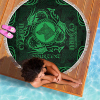 Personalized Merionethshire Meirionnydd Beach Blanket Green Wolf Celtic-inspired - Wonder Print Shop