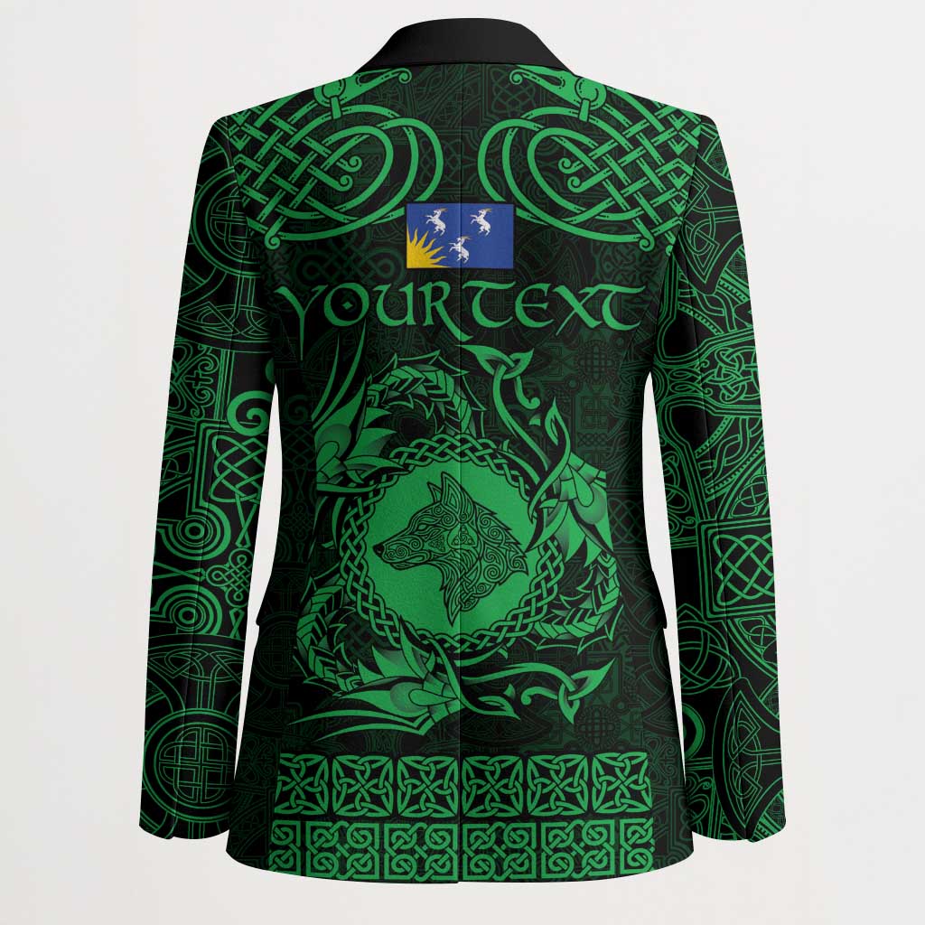 Personalized Merionethshire Meirionnydd Blazer Green Wolf Celtic-inspired - Wonder Print Shop