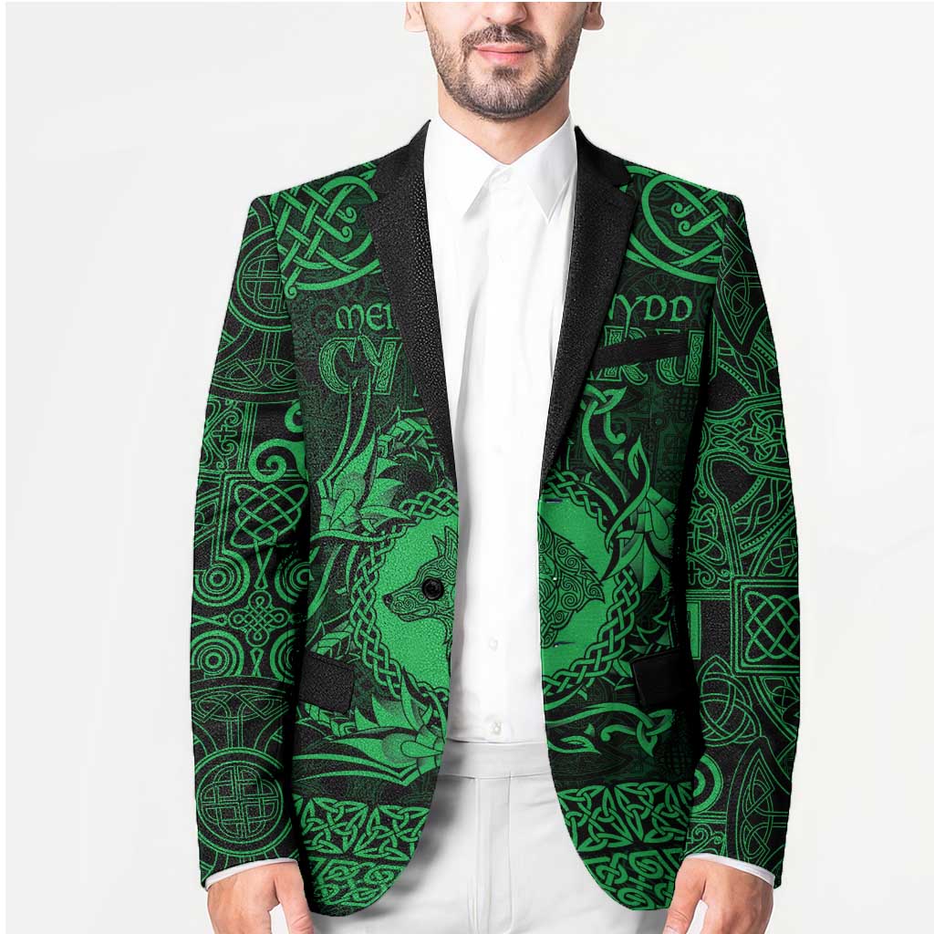 Personalized Merionethshire Meirionnydd Blazer Green Wolf Celtic-inspired - Wonder Print Shop