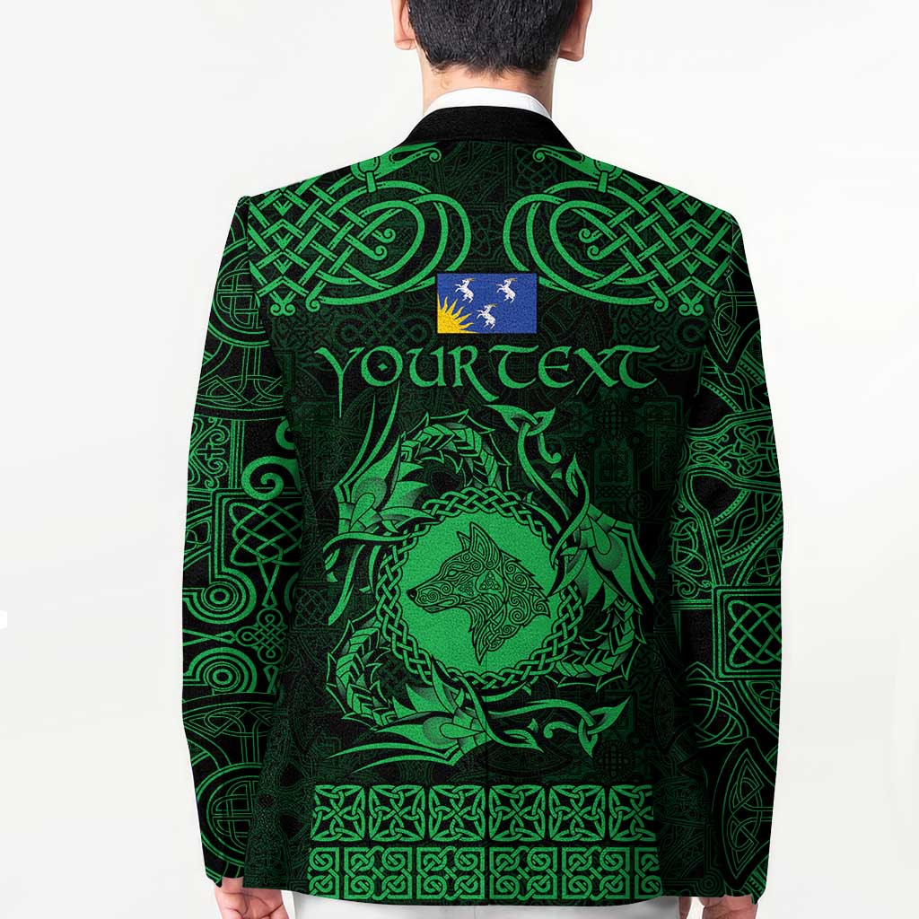 Personalized Merionethshire Meirionnydd Blazer Green Wolf Celtic-inspired - Wonder Print Shop