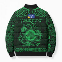 Personalized Merionethshire Meirionnydd Bomber Puffer Jacket Green Wolf Celtic-inspired - Wonder Print Shop