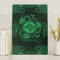 Personalized Merionethshire Meirionnydd Canvas Wall Art Green Wolf Celtic-inspired - Wonder Print Shop
