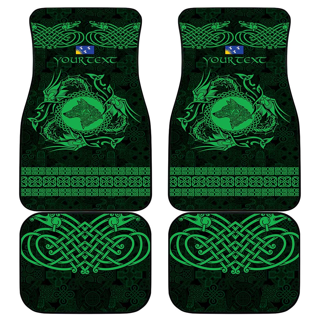 Personalized Merionethshire Meirionnydd Car Mats Green Wolf Celtic-inspired - Wonder Print Shop
