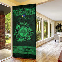 Personalized Merionethshire Meirionnydd Door Cover Green Wolf Celtic-inspired - Wonder Print Shop