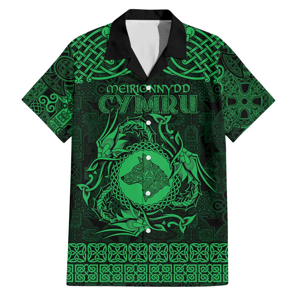 Personalized Merionethshire Meirionnydd Family Matching Mermaid Dress and Hawaiian Shirt Green Wolf Celtic-inspired - Wonder Print Shop