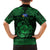 Personalized Merionethshire Meirionnydd Family Matching Off The Shoulder Long Sleeve Dress and Hawaiian Shirt Green Wolf Celtic-inspired - Wonder Print Shop