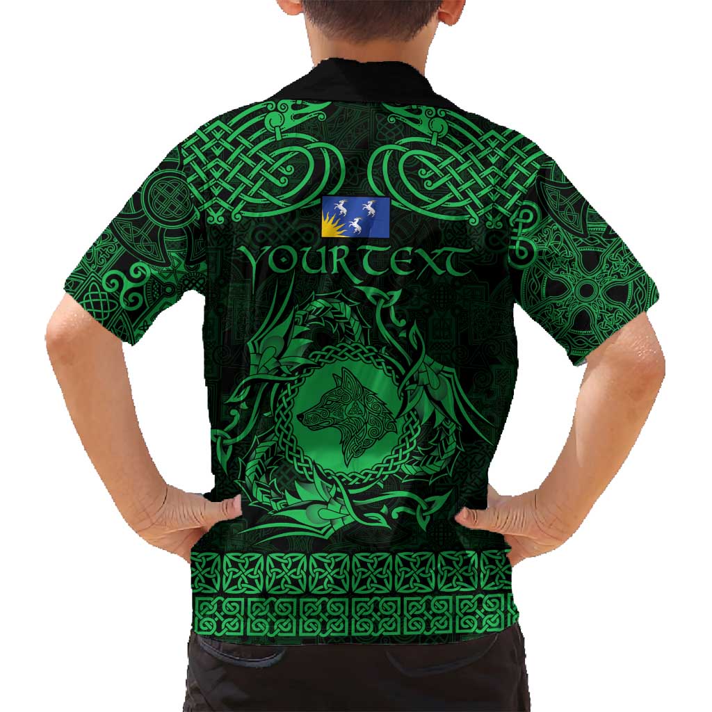 Personalized Merionethshire Meirionnydd Family Matching Puletasi and Hawaiian Shirt Green Wolf Celtic-inspired - Wonder Print Shop