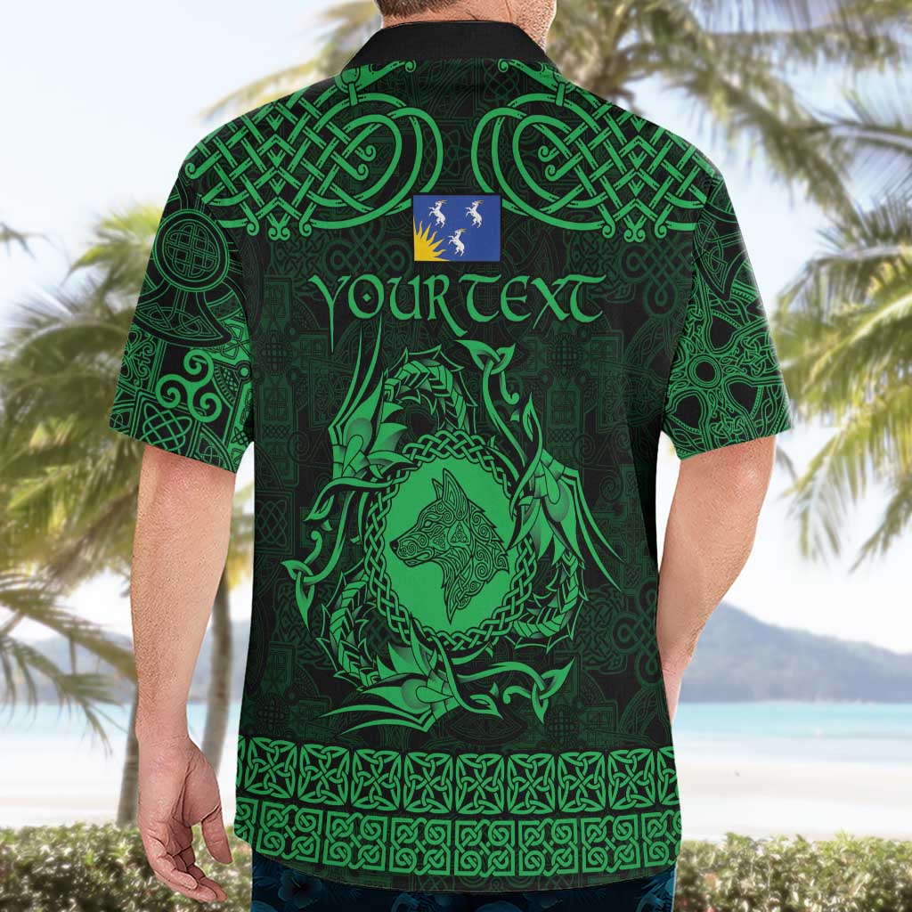 Personalized Merionethshire Meirionnydd Hawaiian Shirt Green Wolf Celtic-inspired - Wonder Print Shop