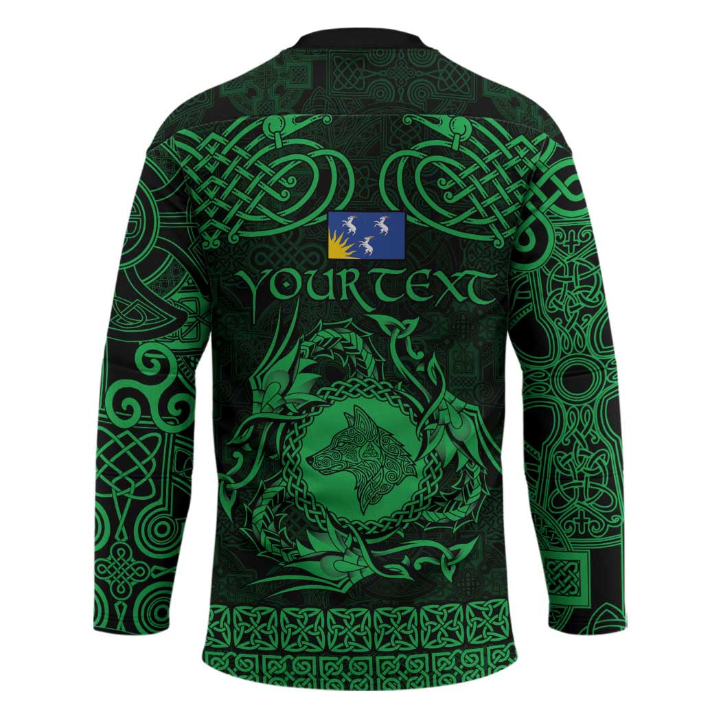 Personalized Merionethshire Meirionnydd Hockey Jersey Green Wolf Celtic-inspired - Wonder Print Shop