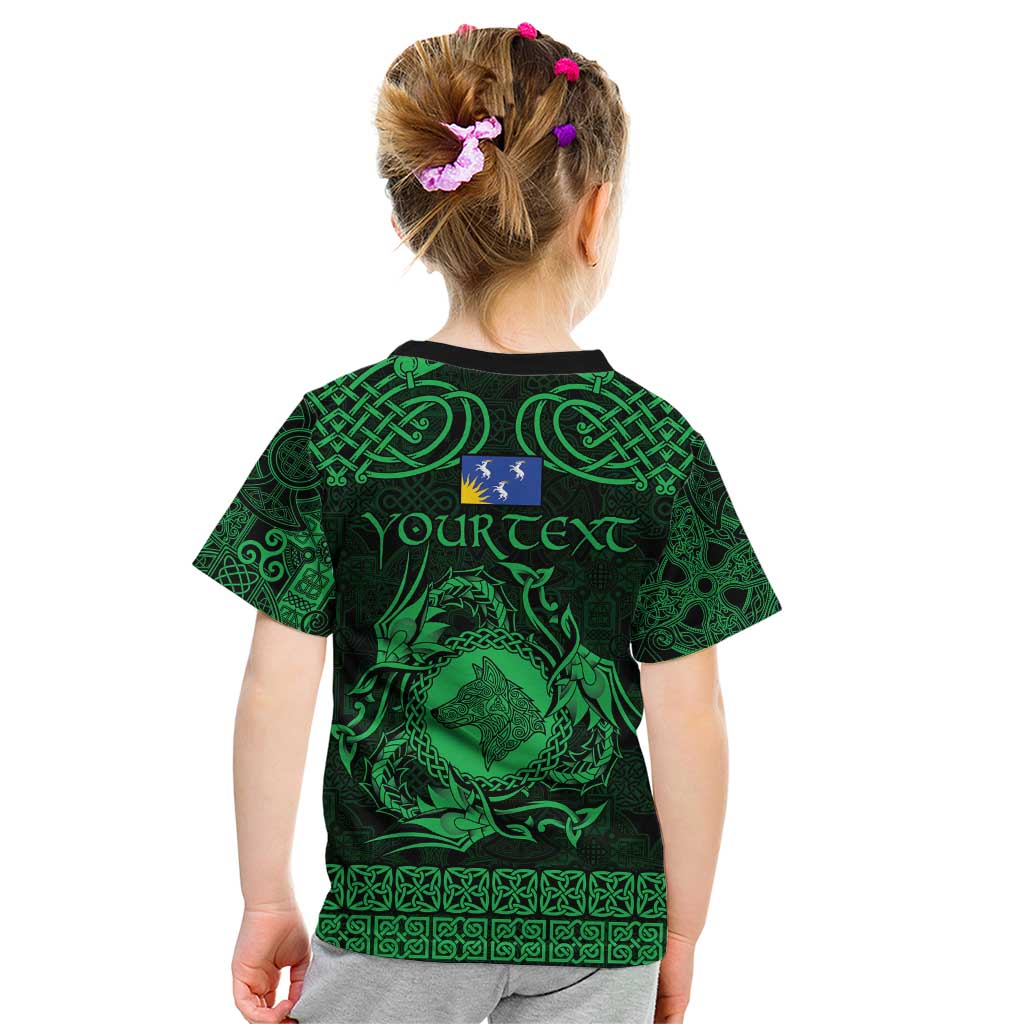 Personalized Merionethshire Meirionnydd Kid T Shirt Green Wolf Celtic-inspired - Wonder Print Shop