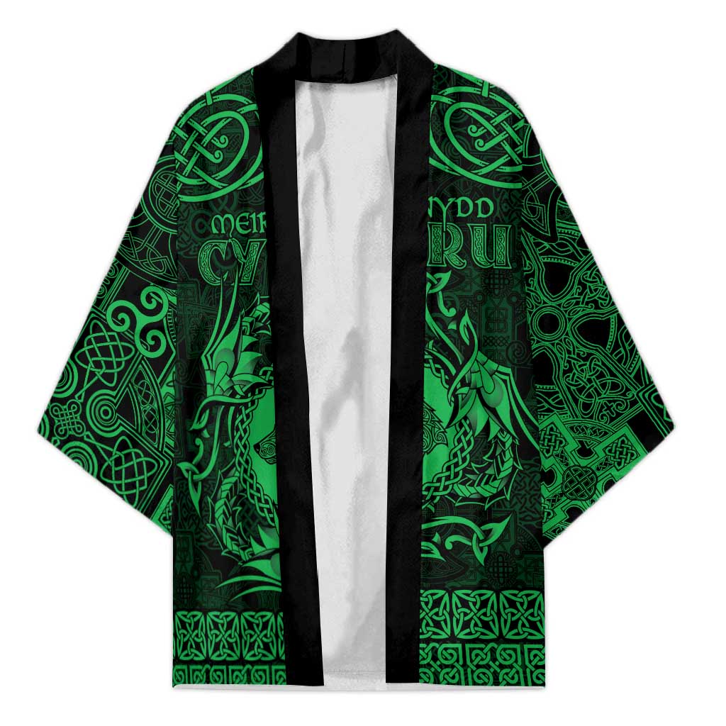 Personalized Merionethshire Meirionnydd Kimono Green Wolf Celtic-inspired - Wonder Print Shop
