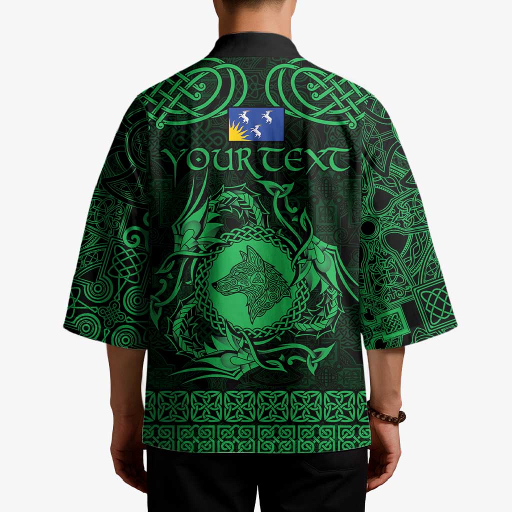 Personalized Merionethshire Meirionnydd Kimono Green Wolf Celtic-inspired - Wonder Print Shop
