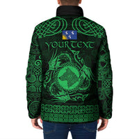 Personalized Merionethshire Meirionnydd Padded Jacket Green Wolf Celtic-inspired - Wonder Print Shop