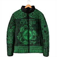 Personalized Merionethshire Meirionnydd Padded Jacket Green Wolf Celtic-inspired - Wonder Print Shop
