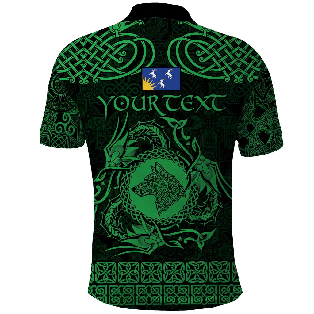 Personalized Merionethshire Meirionnydd Polo Shirt Green Wolf Celtic-inspired - Wonder Print Shop