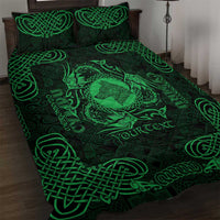 Personalized Merionethshire Meirionnydd Quilt Bed Set Green Wolf Celtic-inspired - Wonder Print Shop
