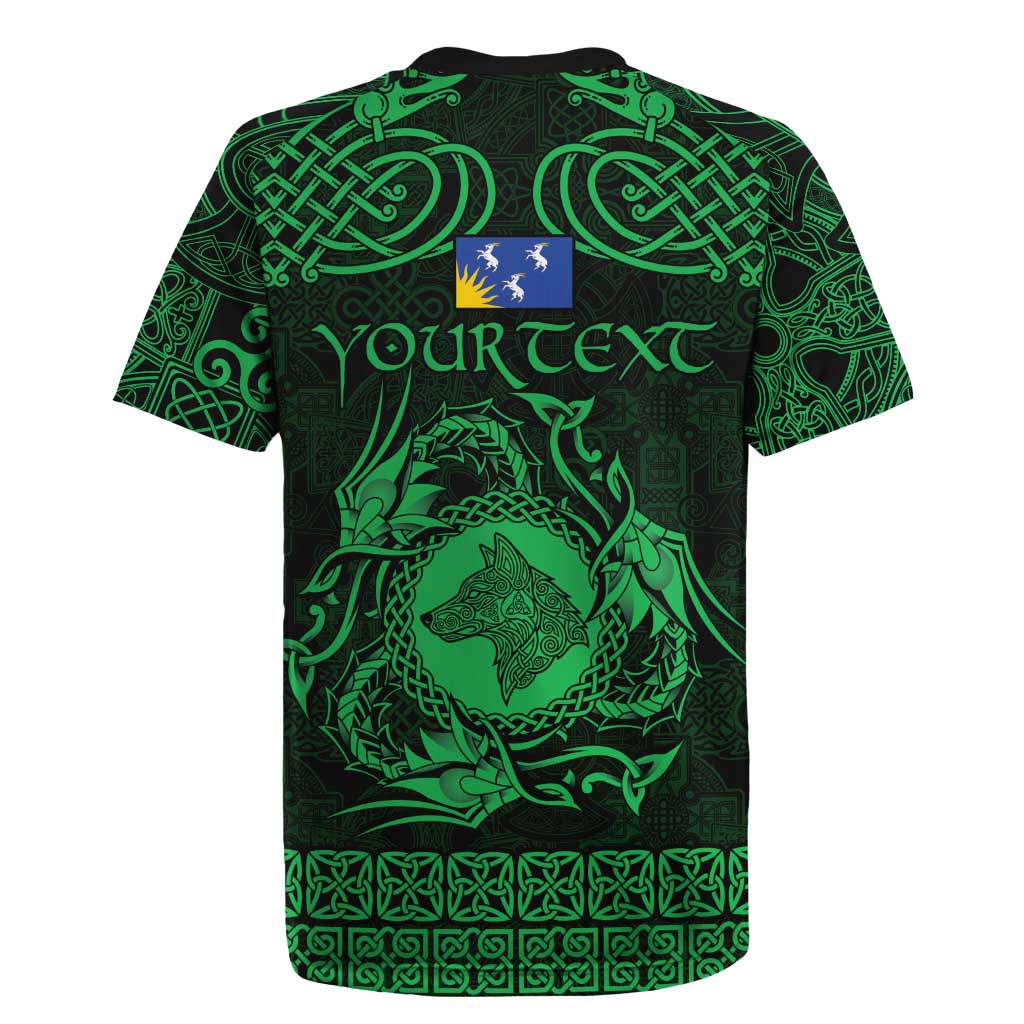 Personalized Merionethshire Meirionnydd Rugby Jersey Green Wolf Celtic-inspired - Wonder Print Shop