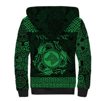 Personalized Merionethshire Meirionnydd Sherpa Hoodie Green Wolf Celtic-inspired - Wonder Print Shop