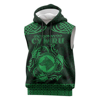 Personalized Merionethshire Meirionnydd Sleeveless Hoodie Green Wolf Celtic-inspired - Wonder Print Shop