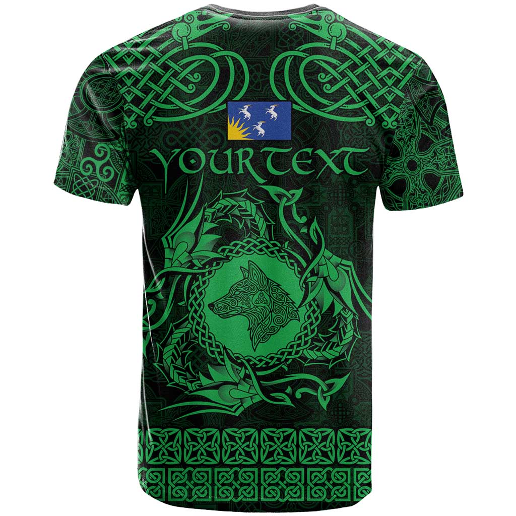 Personalized Merionethshire Meirionnydd T Shirt Green Wolf Celtic-inspired - Wonder Print Shop