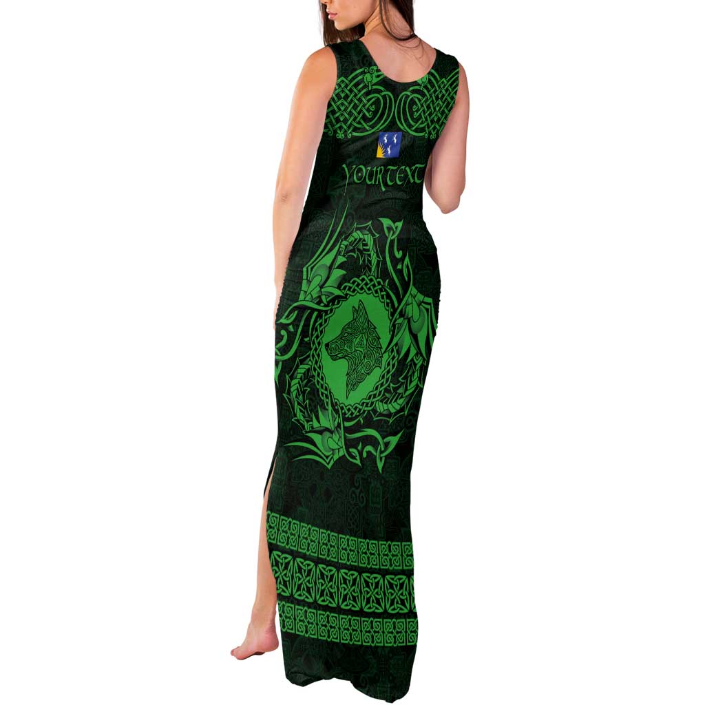 Personalized Merionethshire Meirionnydd Tank Maxi Dress Green Wolf Celtic-inspired - Wonder Print Shop