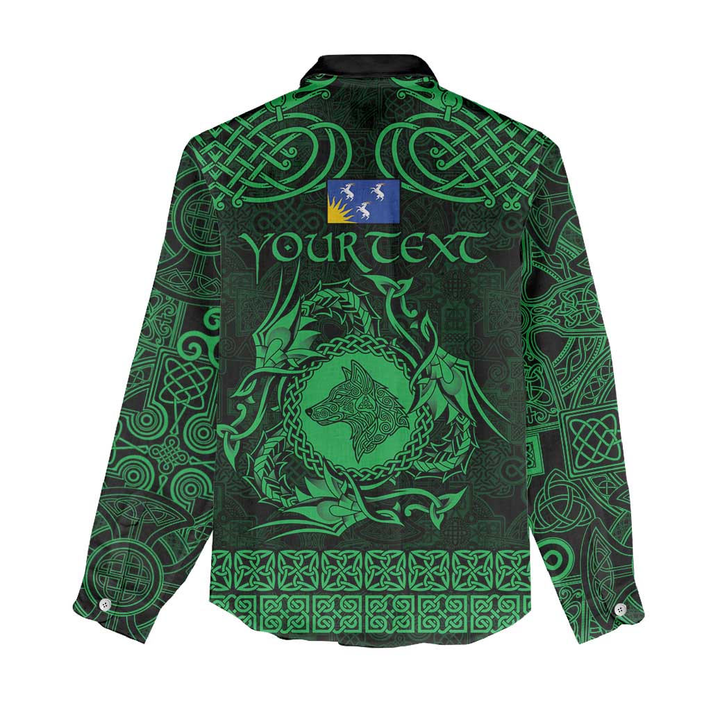 Personalized Merionethshire Meirionnydd Women Casual Shirt Green Wolf Celtic-inspired - Wonder Print Shop