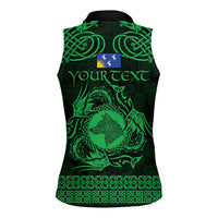 Personalized Merionethshire Meirionnydd Women Sleeveless Polo Shirt Green Wolf Celtic-inspired - Wonder Print Shop