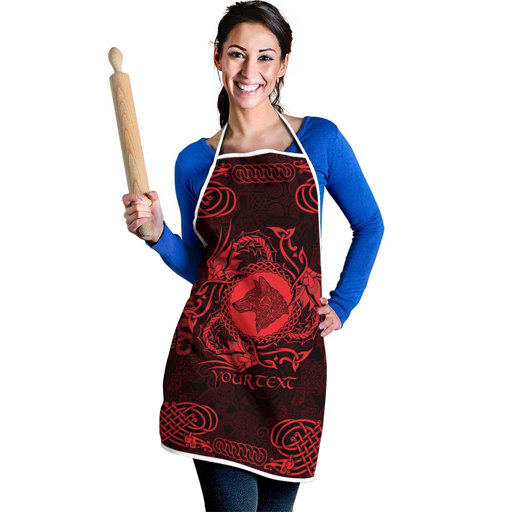 Personalized Merionethshire Meirionnydd Apron Red Wolf Celtic-inspired - Wonder Print Shop
