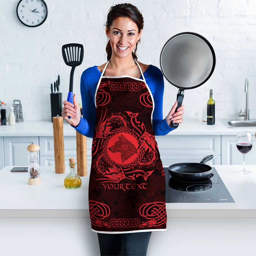 Personalized Merionethshire Meirionnydd Apron Red Wolf Celtic-inspired - Wonder Print Shop