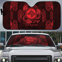 Personalized Merionethshire Meirionnydd Auto Sun Shade Red Wolf Celtic-inspired - Wonder Print Shop