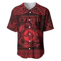 Personalized Merionethshire Meirionnydd Baseball Jersey Red Wolf Celtic-inspired - Wonder Print Shop