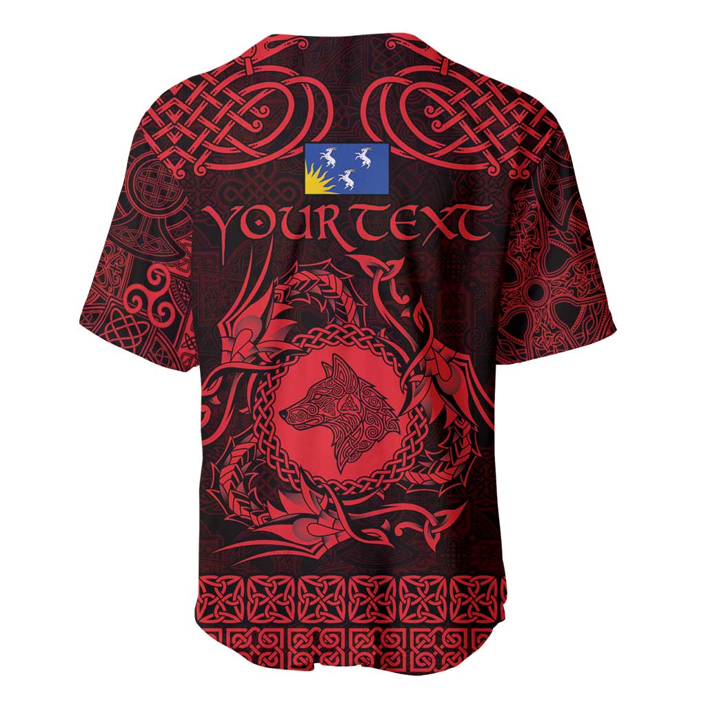 Personalized Merionethshire Meirionnydd Baseball Jersey Red Wolf Celtic-inspired - Wonder Print Shop