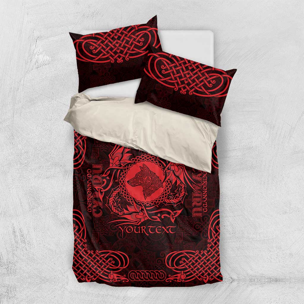 Personalized Merionethshire Meirionnydd Bedding Set Red Wolf Celtic-inspired - Wonder Print Shop