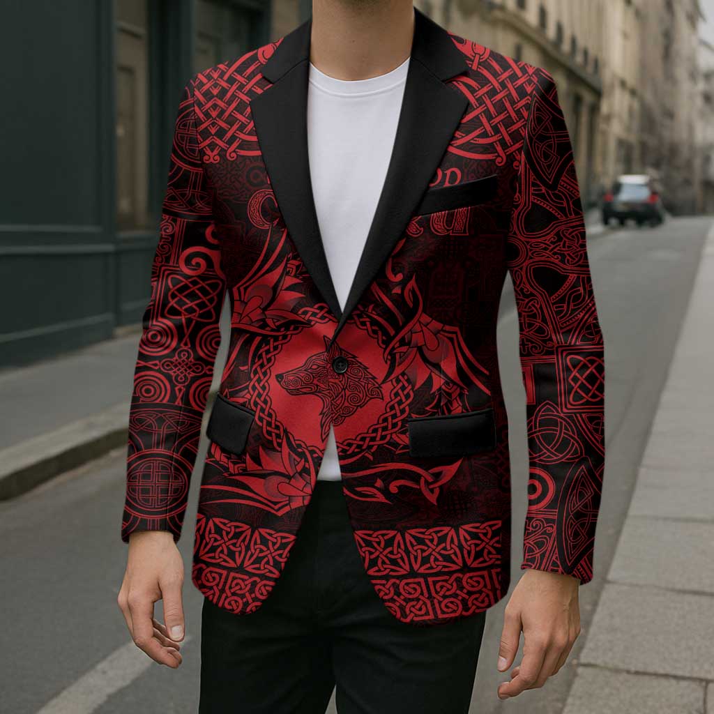 Personalized Merionethshire Meirionnydd Blazer Red Wolf Celtic-inspired - Wonder Print Shop