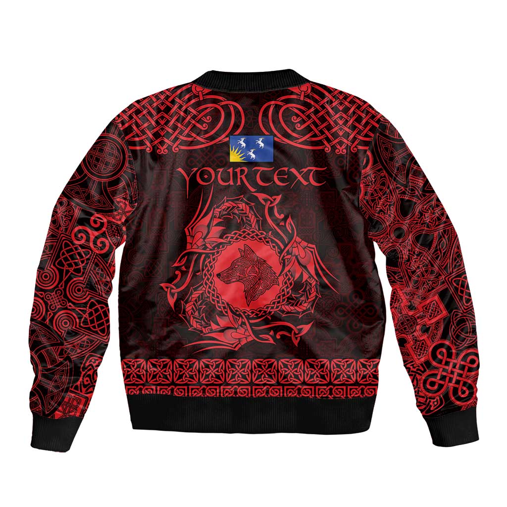 Personalized Merionethshire Meirionnydd Bomber Jacket Red Wolf Celtic-inspired - Wonder Print Shop