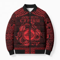 Personalized Merionethshire Meirionnydd Bomber Puffer Jacket Red Wolf Celtic-inspired - Wonder Print Shop
