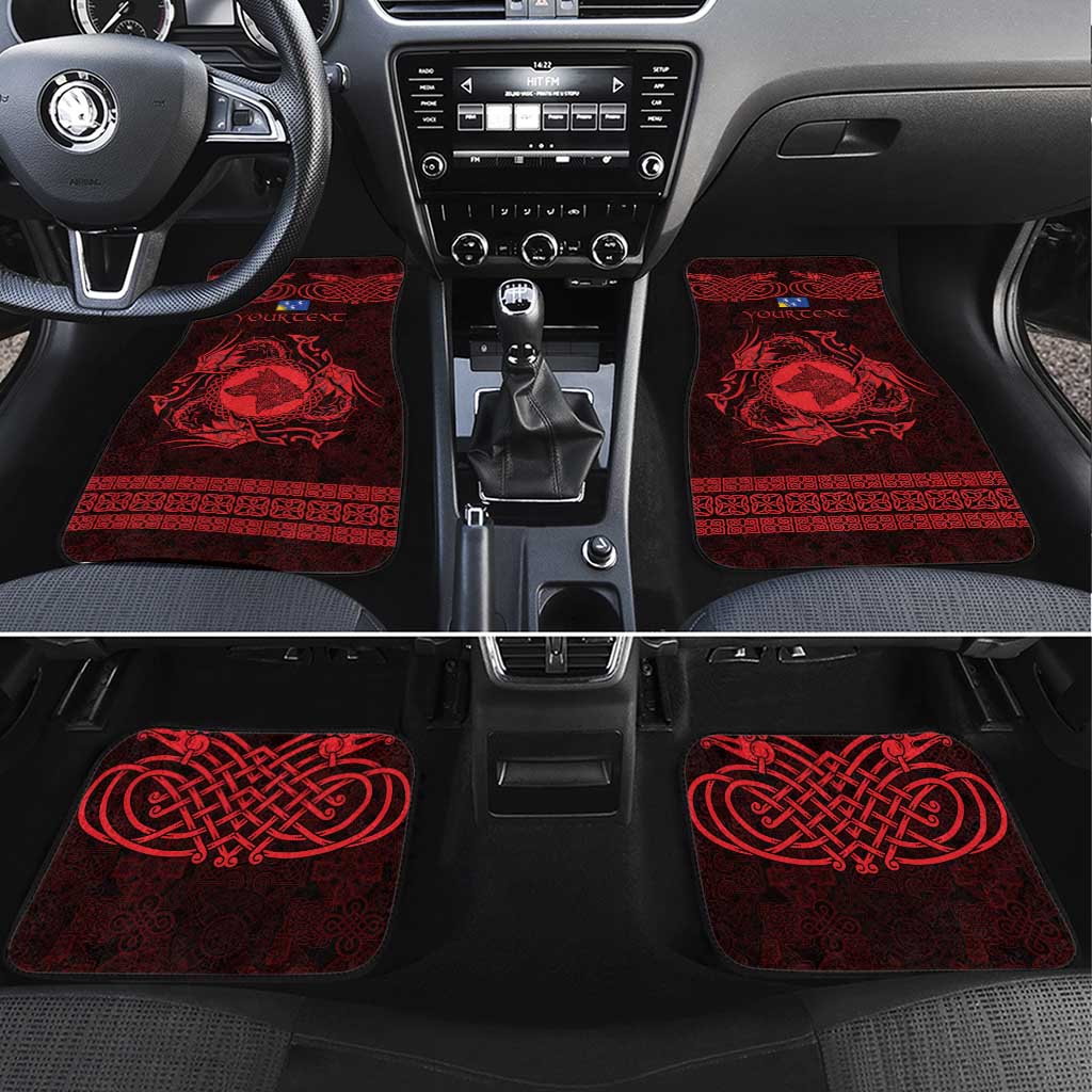 Personalized Merionethshire Meirionnydd Car Mats Red Wolf Celtic-inspired - Wonder Print Shop