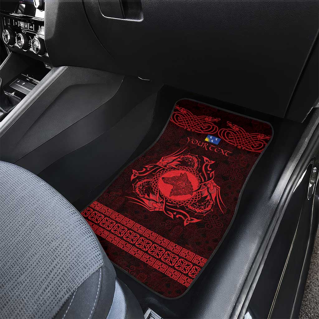 Personalized Merionethshire Meirionnydd Car Mats Red Wolf Celtic-inspired - Wonder Print Shop