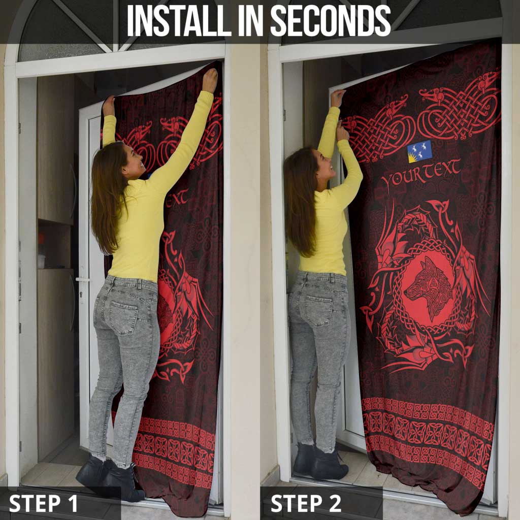 Personalized Merionethshire Meirionnydd Door Cover Red Wolf Celtic-inspired - Wonder Print Shop