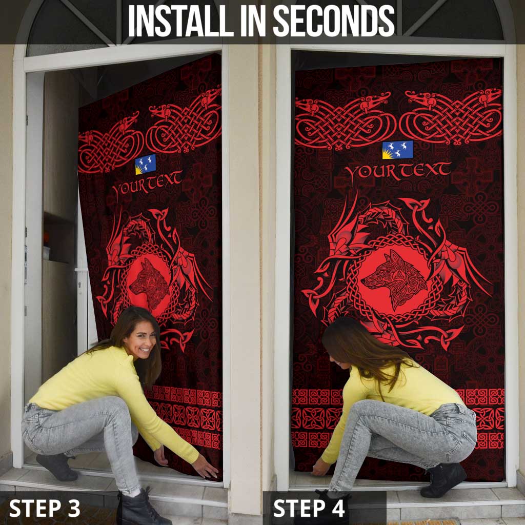 Personalized Merionethshire Meirionnydd Door Cover Red Wolf Celtic-inspired - Wonder Print Shop