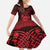 Personalized Merionethshire Meirionnydd Family Matching Off The Shoulder Long Sleeve Dress and Hawaiian Shirt Red Wolf Celtic-inspired - Wonder Print Shop